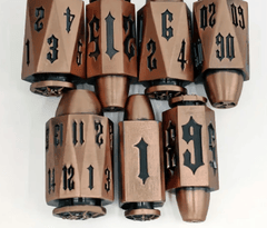 Bullet Dice - Polyhedral 7 piece set - Copper/Bronze